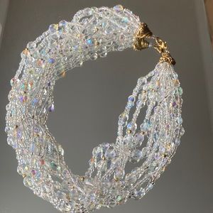 Iridescent Beaded Choker Necklace